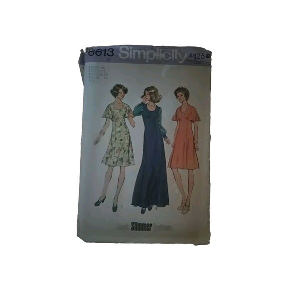 Vintage Simplicity 6613 Misses Dress Slimmer Look Pattern 2 Szs 18 &20  Uncut - Picture 1 of 5